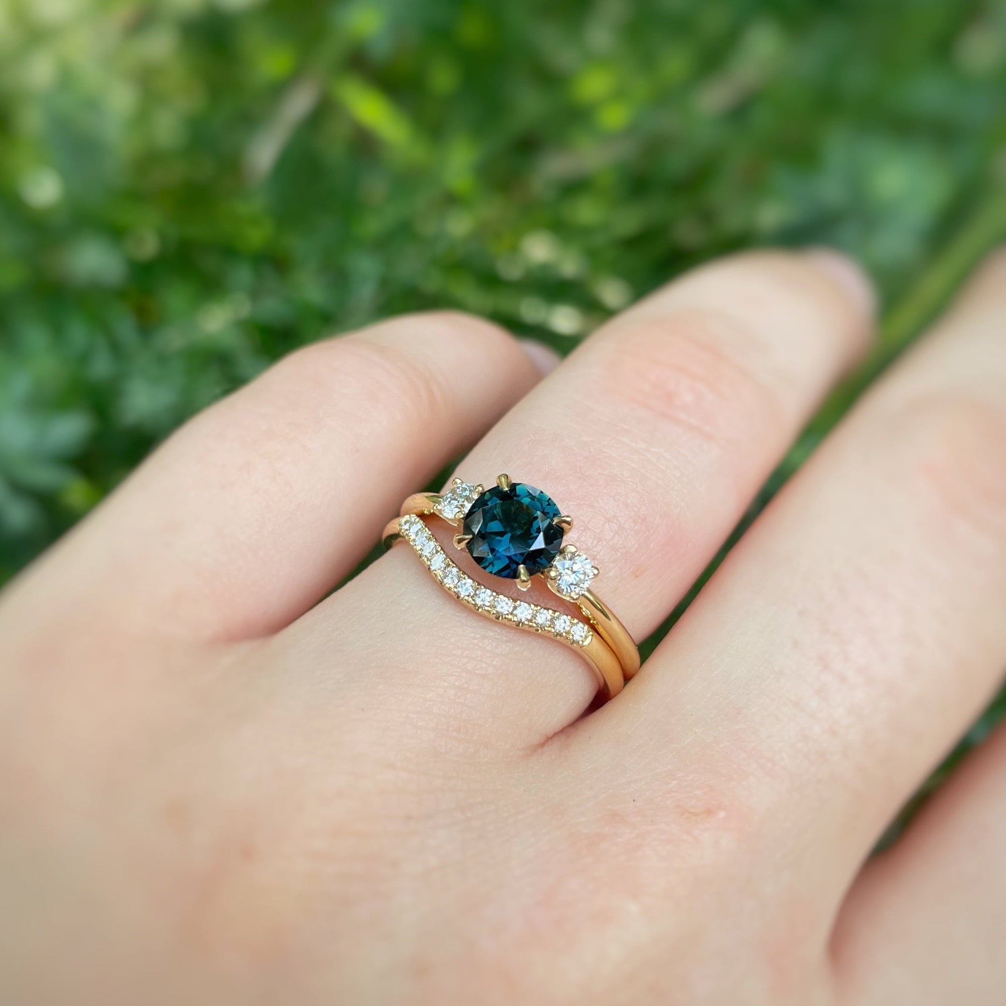 ‘Riverina Round’ 1.11ct Australian Blue sapphire & diamond ring Ring Jason Ree Design 
