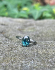 "HighWire" 1.69ct teal Australian sapphire and platinum ring