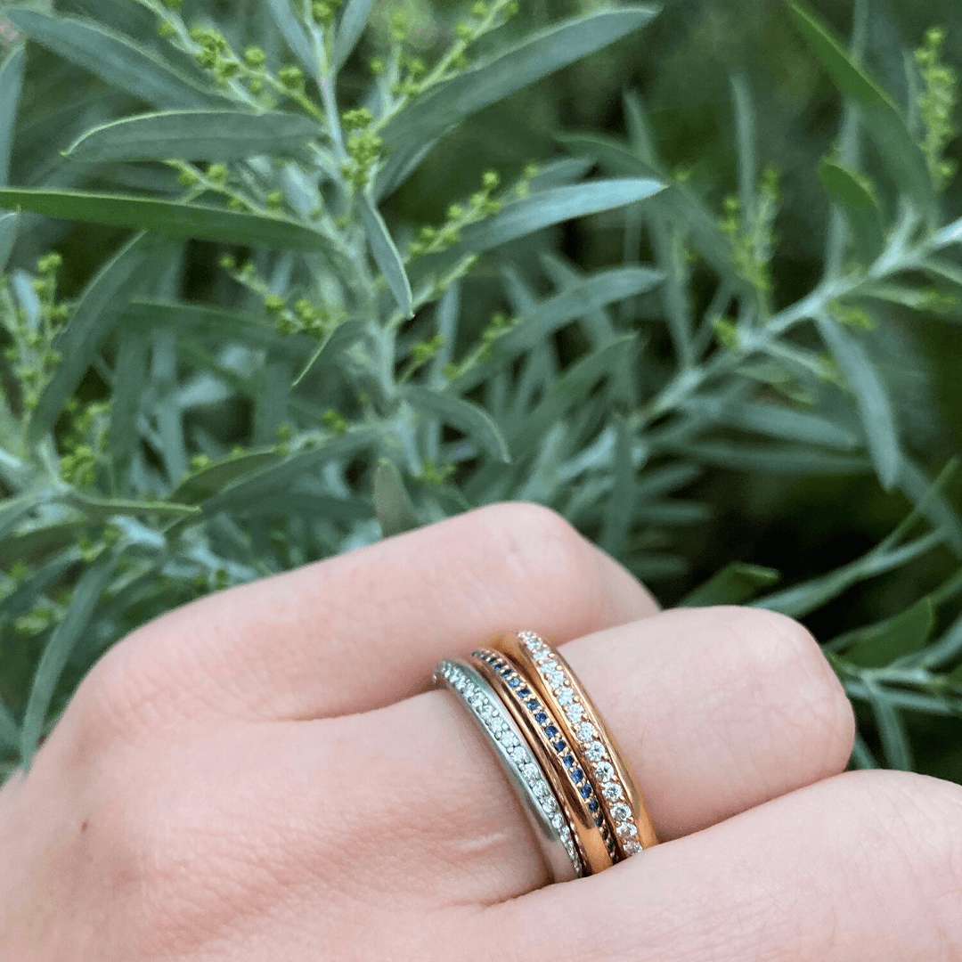 Infinite Blue Sapphire Engagement Ring Rose Gold Jason Ree Design