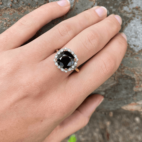 "Tosca Venetia" 4.62ct Black Australian Sapphire Cocktail Ring Ring JasonRee 