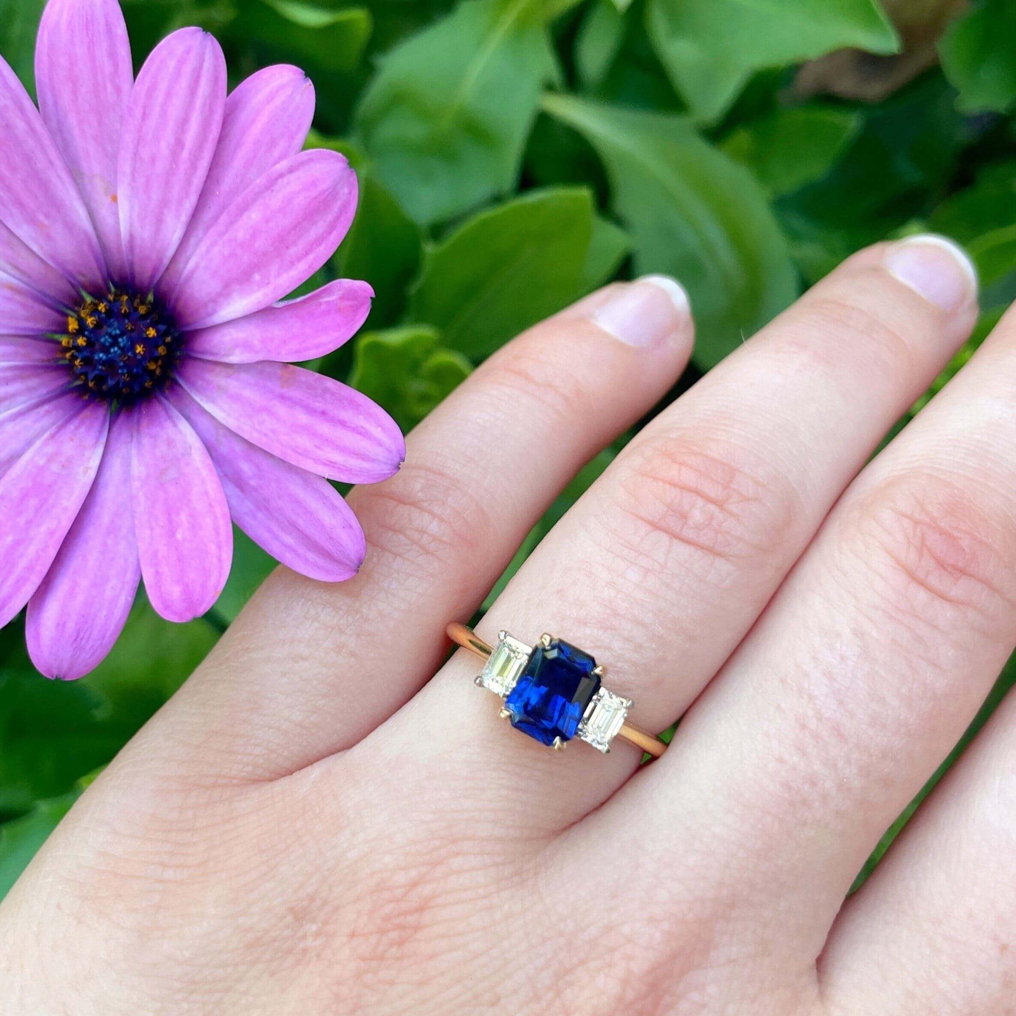 ‘Iris’ Australian Sapphire & Diamond ring Ring Jason Ree Design 