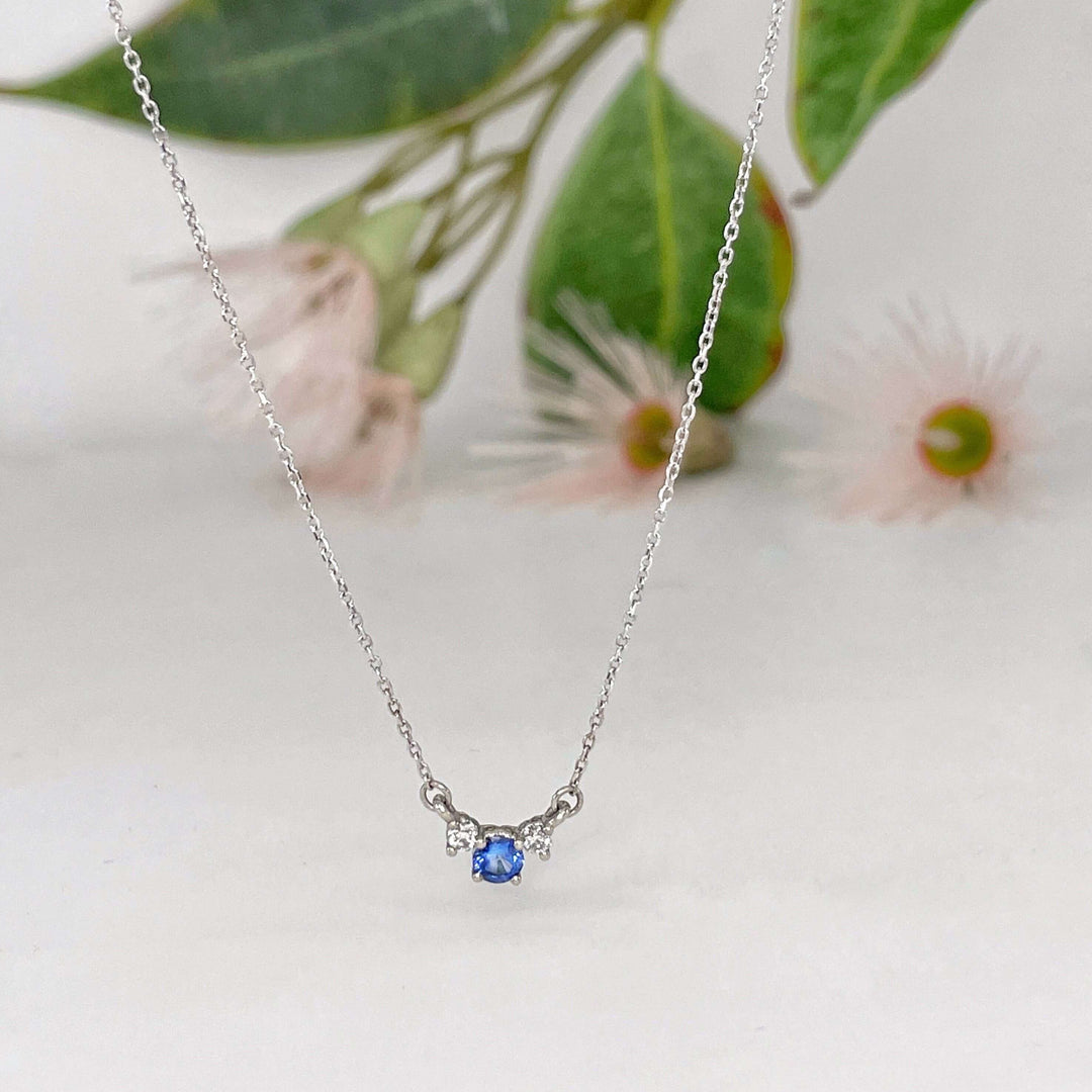 ''Bijou'' Ceylon Blue Sapphire & Diamond Necklace Pendant Jason Ree Design 