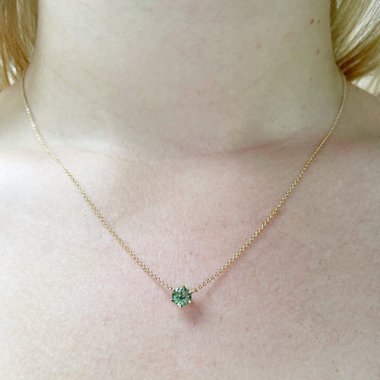 “Icon” Australian Green Sapphire Necklace Pendant Jason Ree Design 