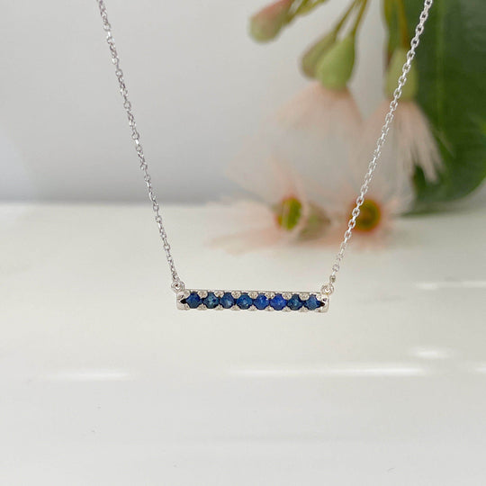 ''Antoinette'' French Set Australian Blue Sapphires Necklace Pendant Jason Ree Design 
