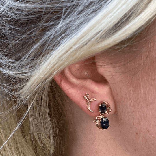 "Gumleaf" 14ct Rose Gold Stud Small Earrings JasonRee 