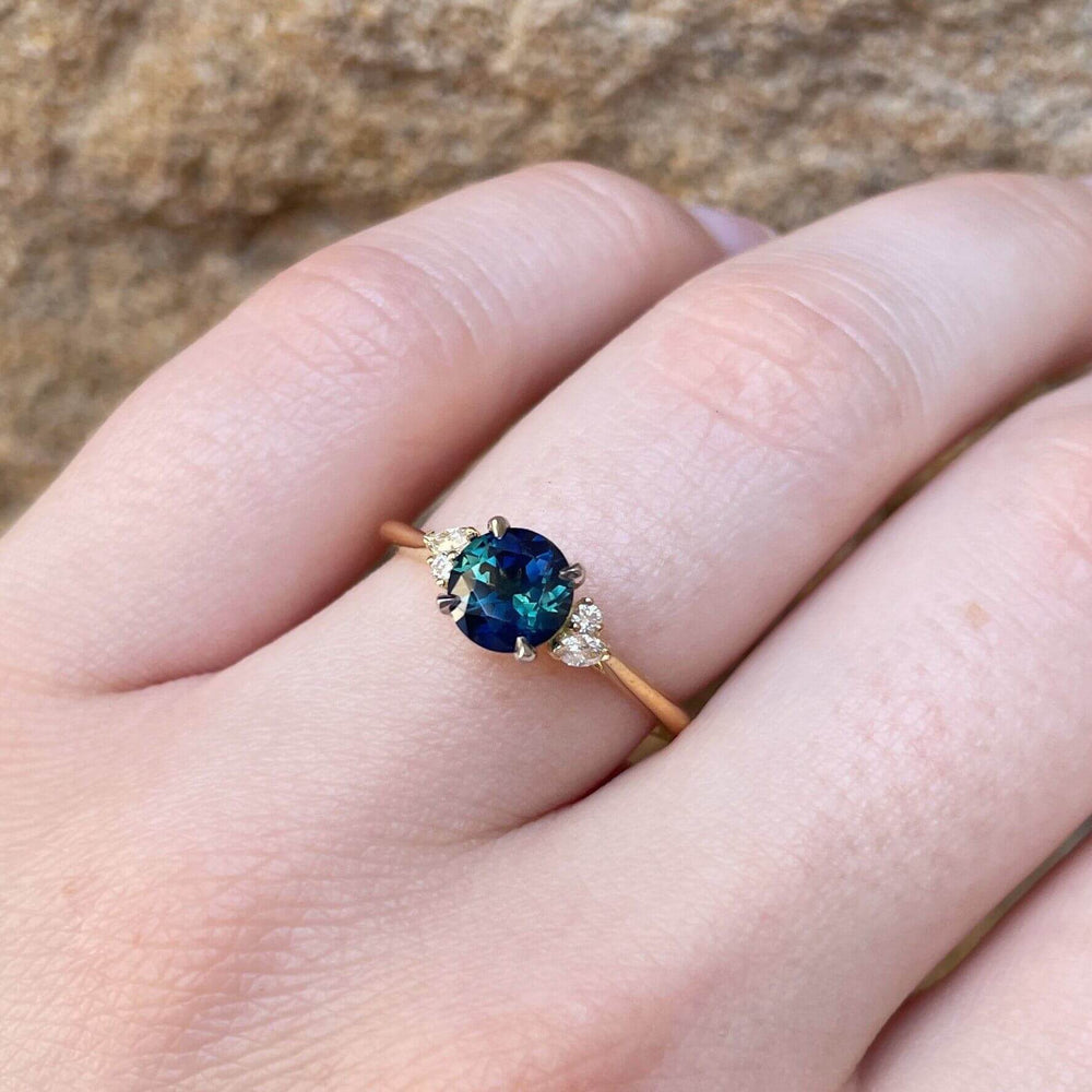 ‘Pia’ 1.07ct teal Australian sapphire ring Ring Jason Ree Design 
