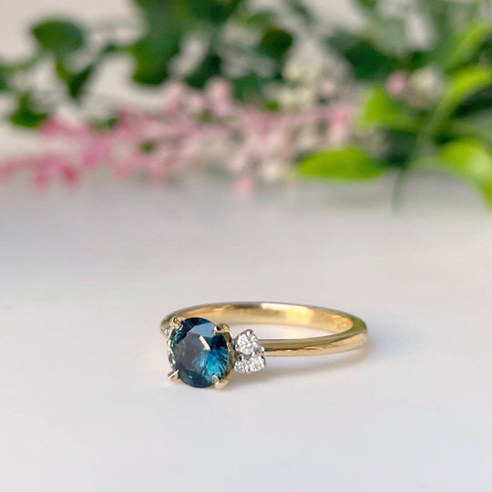 ‘Thea’ 0.92ct Australian teal sapphire ring Ring Jason Ree Design 