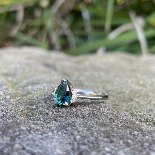 ‘Zoe’ 1.19ct teal Australian sapphire ring Ring Jason Ree Design 