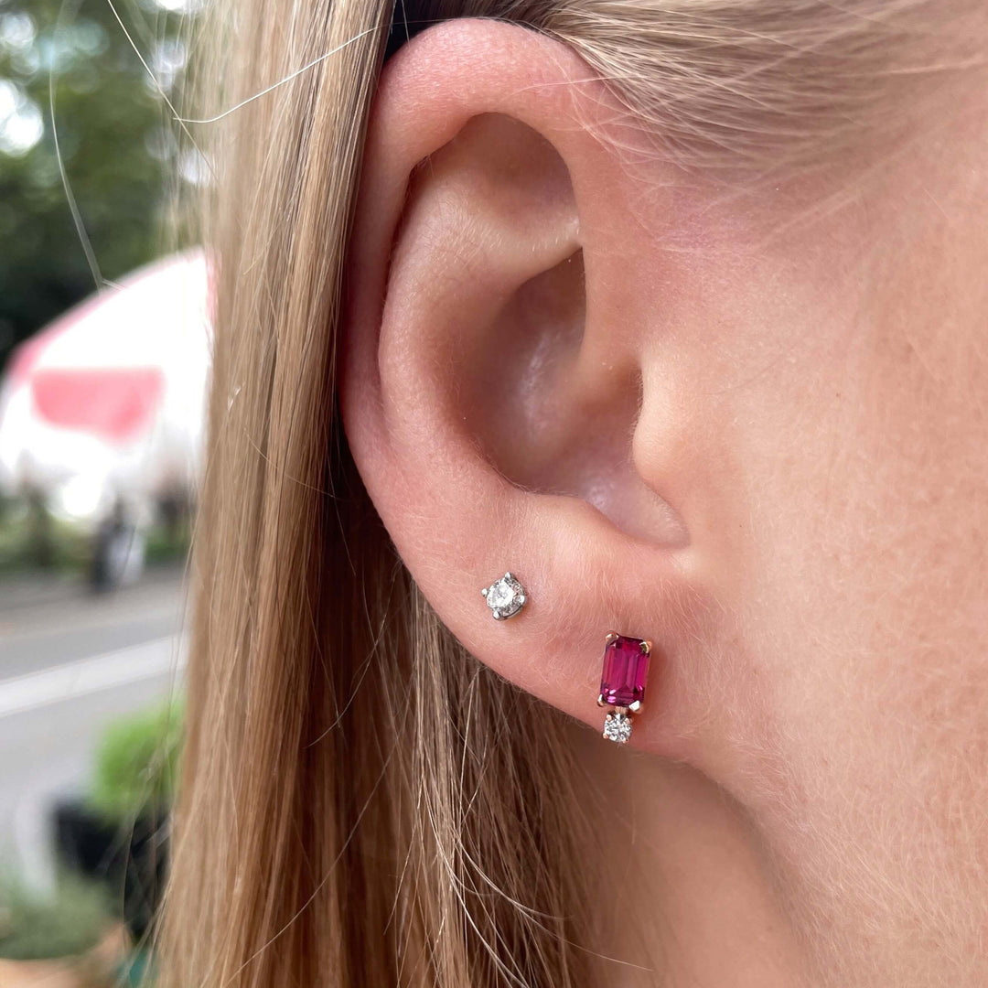 ‘Nyka’ Rhodolite garnet & diamond earrings Earrings Jason Ree Design 