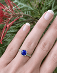 "Evelyn" Ceylon Sapphire & Diamond Engagement Ring 