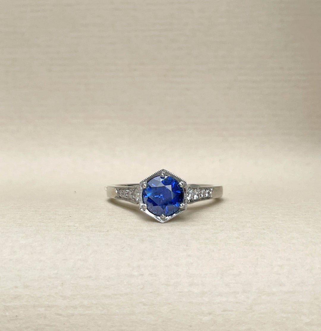 Ceylon Sapphire & Diamond Engagement Ring | Platinum | Jason Ree ...