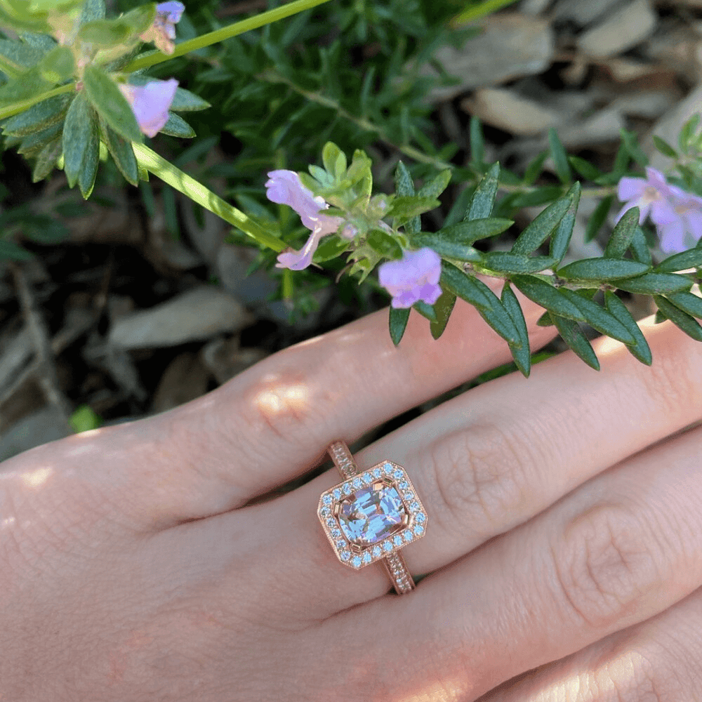 "Bellini" Peach Sapphire Diamond Rose Gold Ring Ring JasonRee 