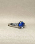 "Evelyn" Ceylon Sapphire & Diamond Engagement Ring 