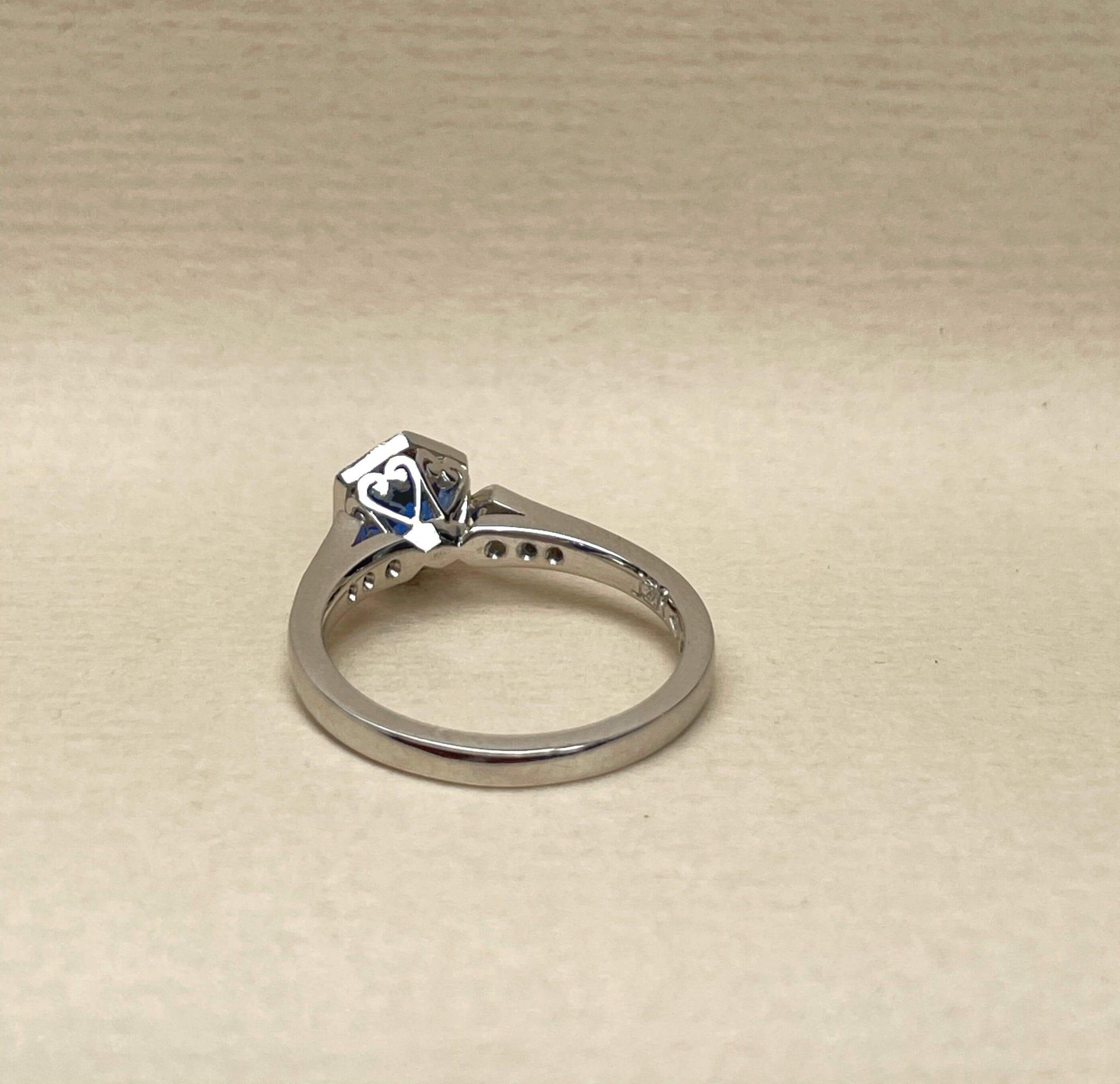 "Evelyn" Ceylon Sapphire &amp; Diamond Engagement Ring 