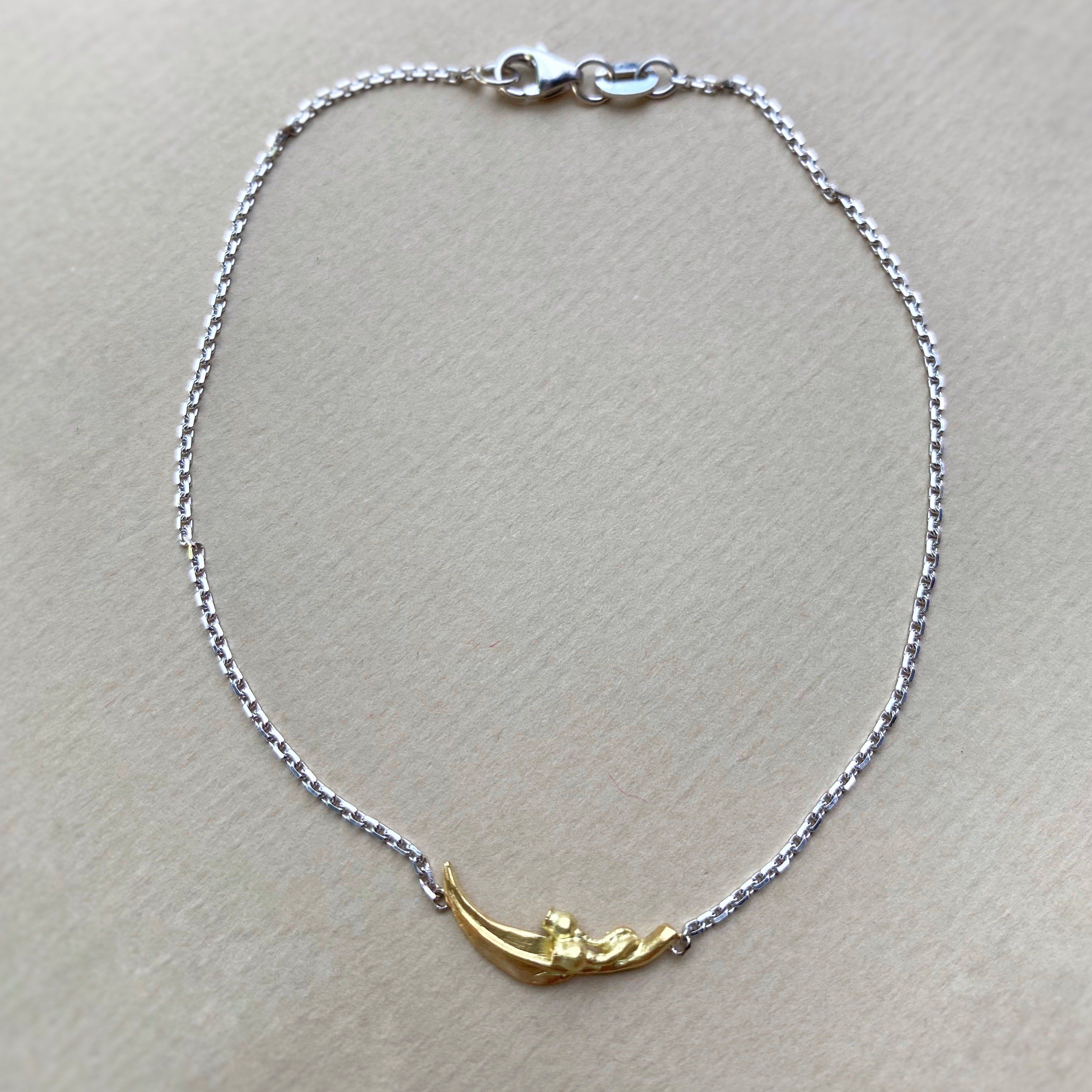 'GumLeaf' Yellow Gold Chain Bracelet Bracelet Jason Ree Design 
