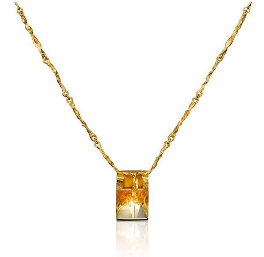 ''Sun Cage'' Lapponia Gold & Citrine Necklace Pendant Jason Ree Design 