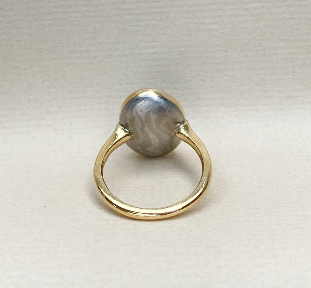 "Monet" 6.18ct Black Opal Mokume Ring Ring JasonRee 