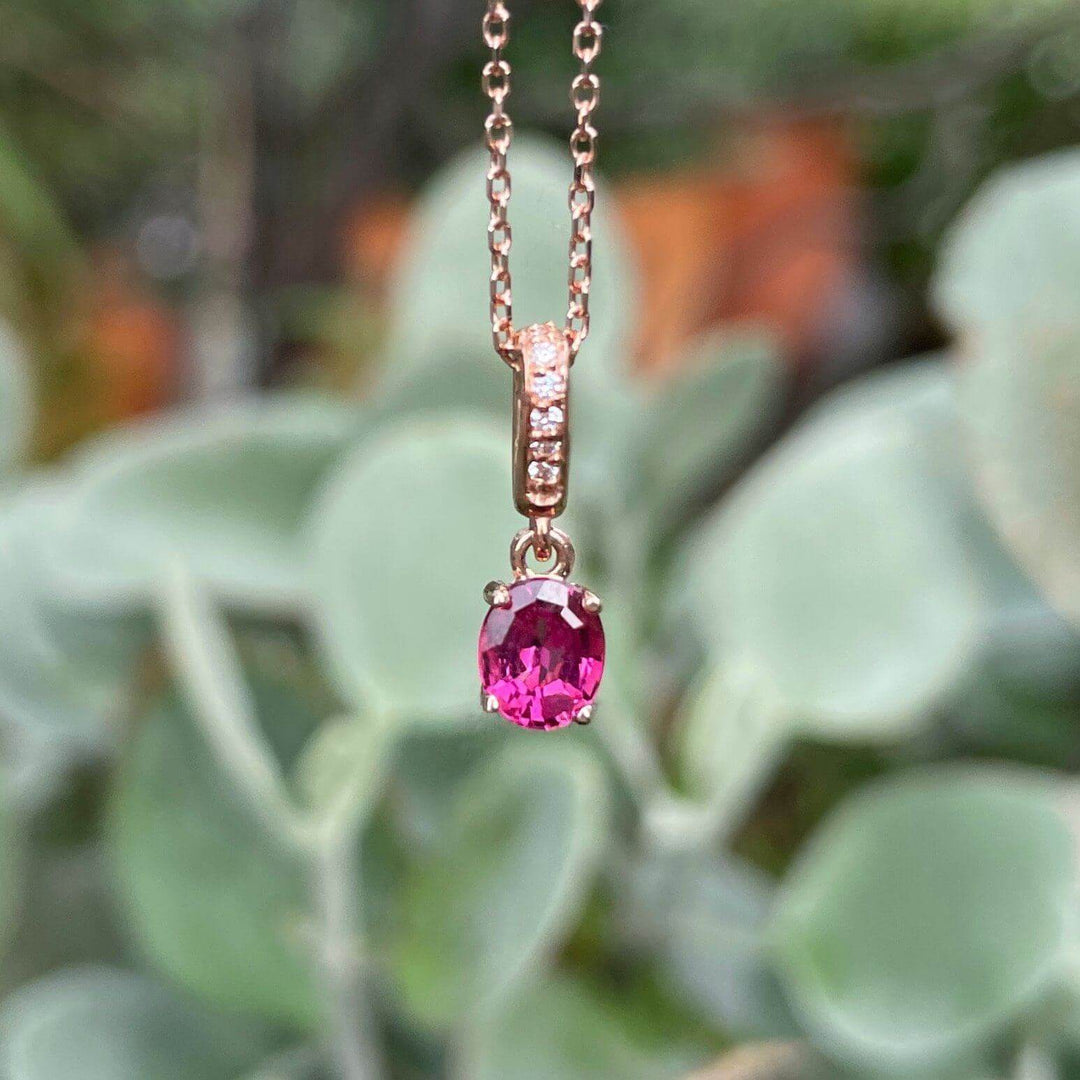 'Isabeau' pink tourmaline & diamond necklace Pendant Jason Ree Design 