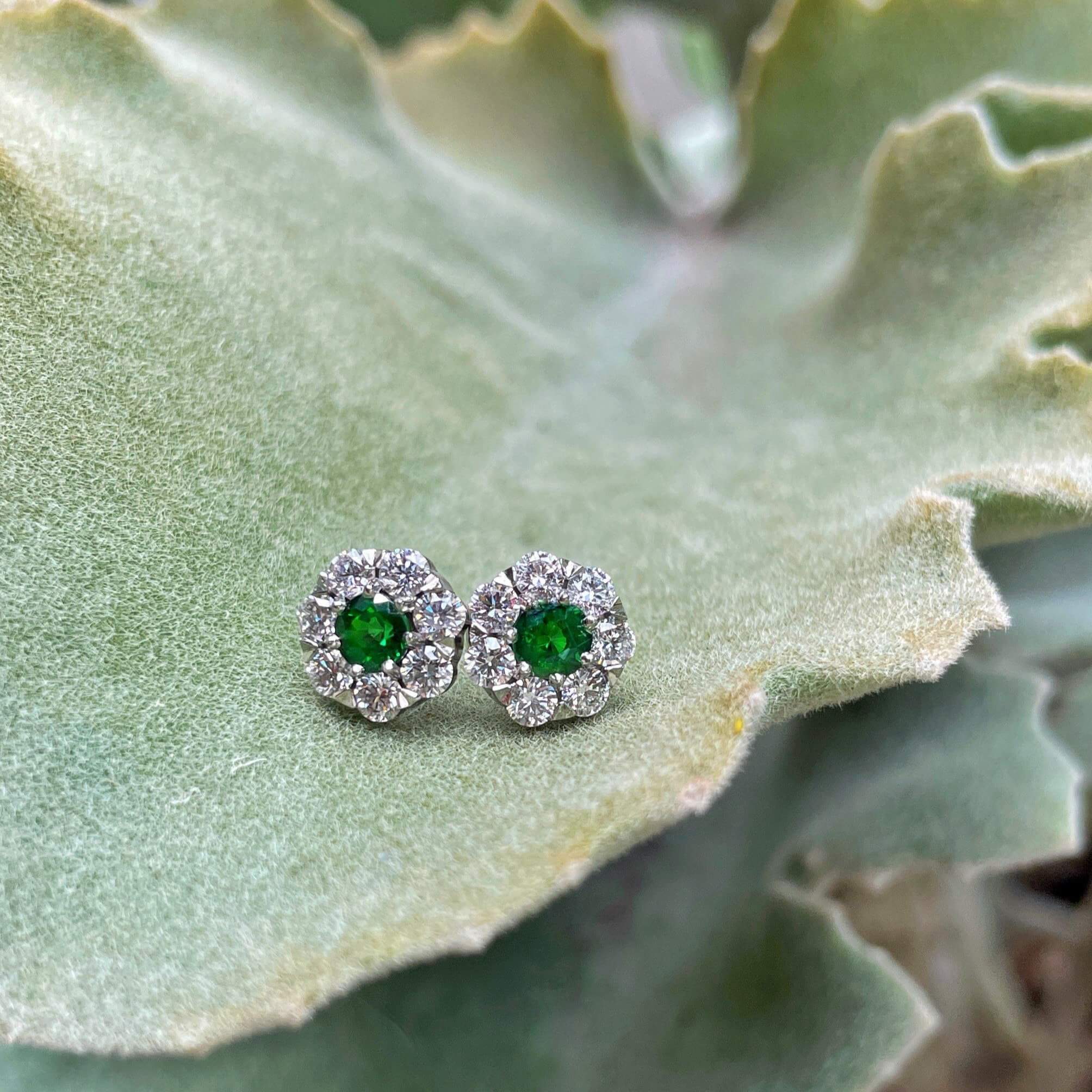 Emerald platinum deals earrings