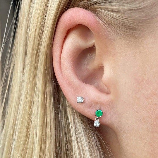 'Bijou' Columbian emerald & diamond earrings Earrings Jason Ree Design 