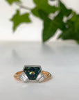 "Monaco" 1.99ct Australian Sapphire and Baguette Diamond Fan Ring Ring JasonRee 