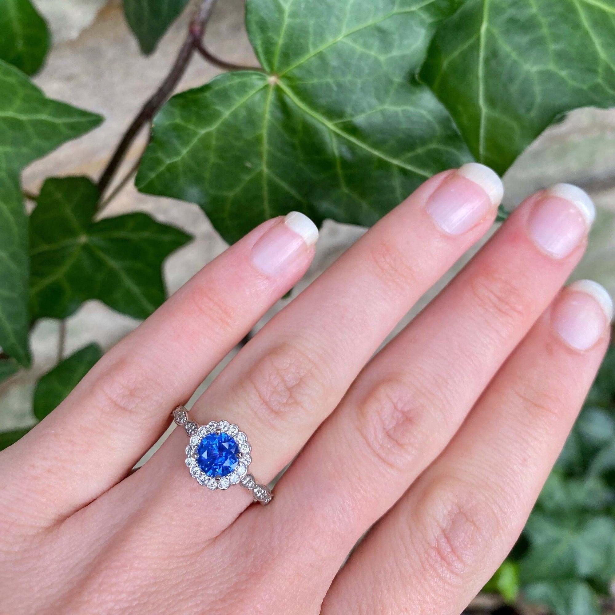 "Periwinkle" Sapphire & Diamond Engagement Ring Ring JasonRee 
