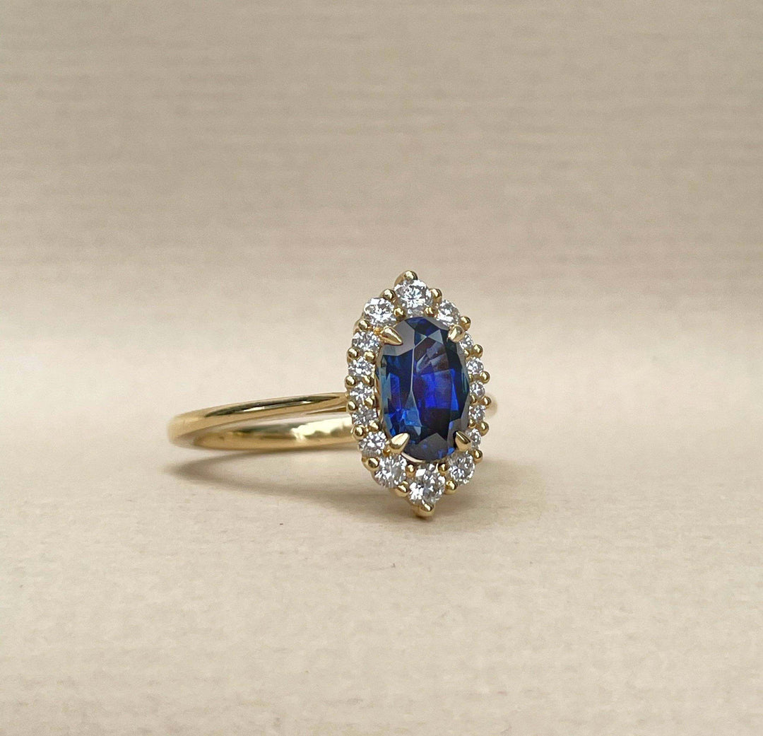 "Billy" 1.45ct Blue Australian Sapphire & Diamond Engagement Ring Ring JasonRee 