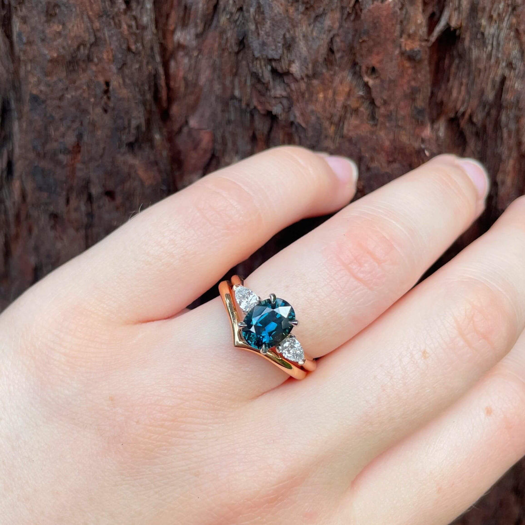 ‘Delta’ 2.06ct Teal Australian Sapphire ring Ring Jason Ree Design 